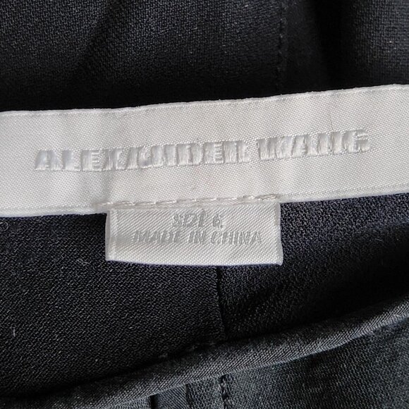 Alexander Wang Pants Womens 6 Black High Rise Pleated Silk Lined Leather Trim - Picture 14 of 16